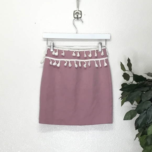 Sabo Skirt Fringe Pink Crop Top and Skirt Set - Picture 6 of 9